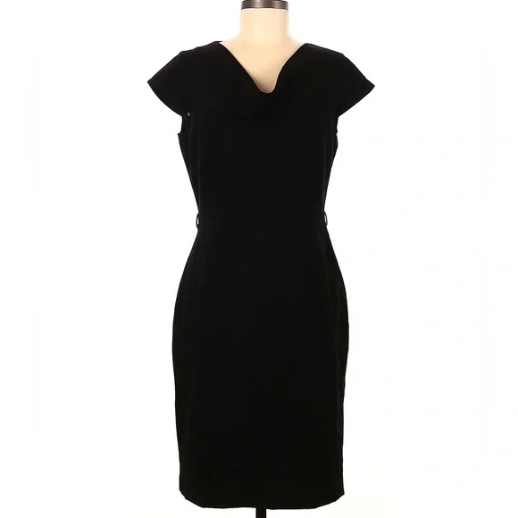 calvin klein black short sleeve dress Calvin Klein short-sleeve V-neck Dress | Black